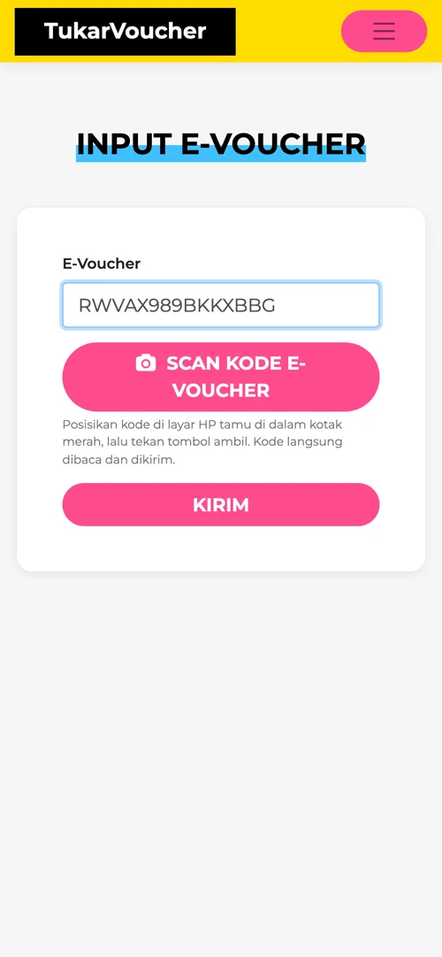 TukarVoucher - Enter a code